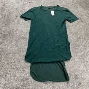 Michelle by Commune Relaxed Fit Tunic Top T-Shirt Womens XS Green Soft New NWT
